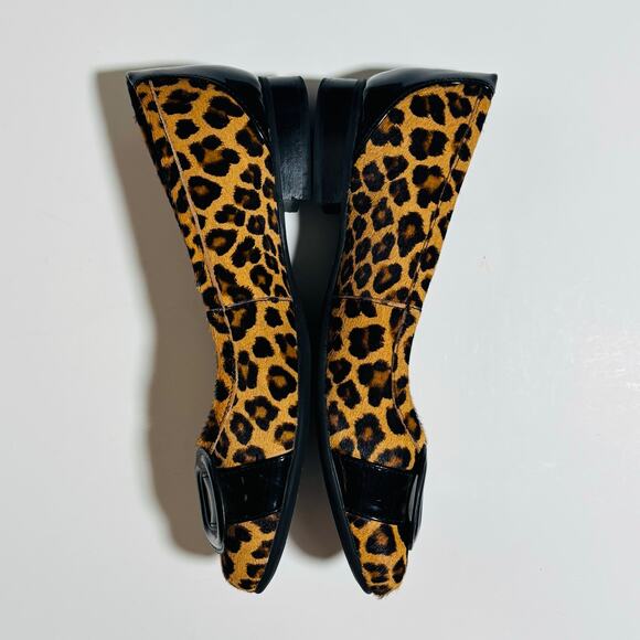 Clarks Cheetah Print Heels – Buckle Low Heel Comfort Shoes - Picture 6 of 9